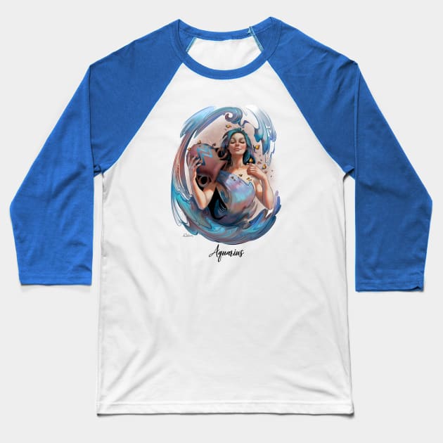 Aquarius #2 Baseball T-Shirt by Delara